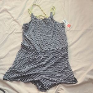 Old Navy Navy and White Striped Kids One Piece